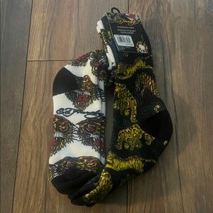 Ed Hardy Men's Tiger Graphic Socks - Black, White, Yellow, Red